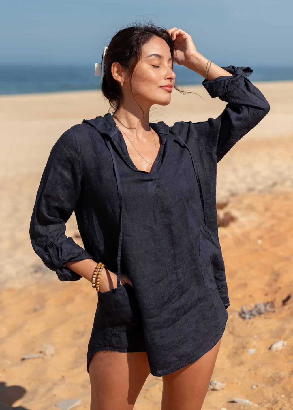 Hermosa Linen Hoodie Tunic