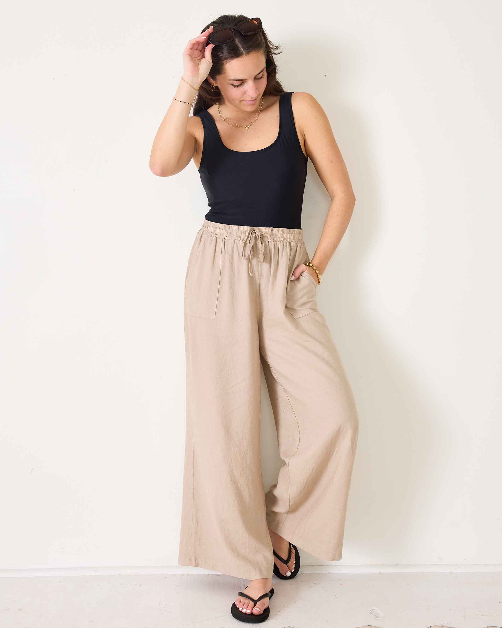 Hermosa Linen Drawstring Pant