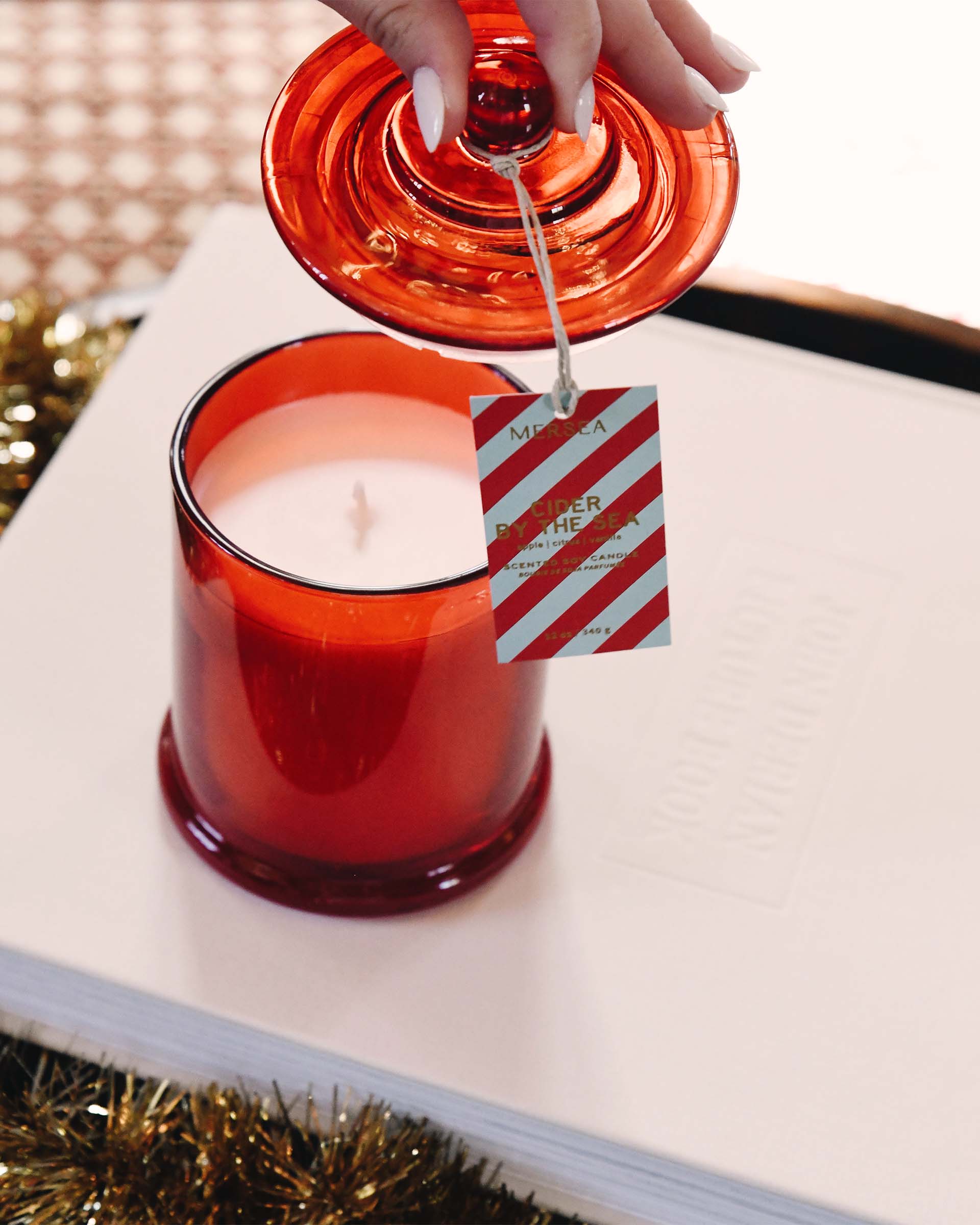 Holiday Glass Candle in Fun Vibrant Colors