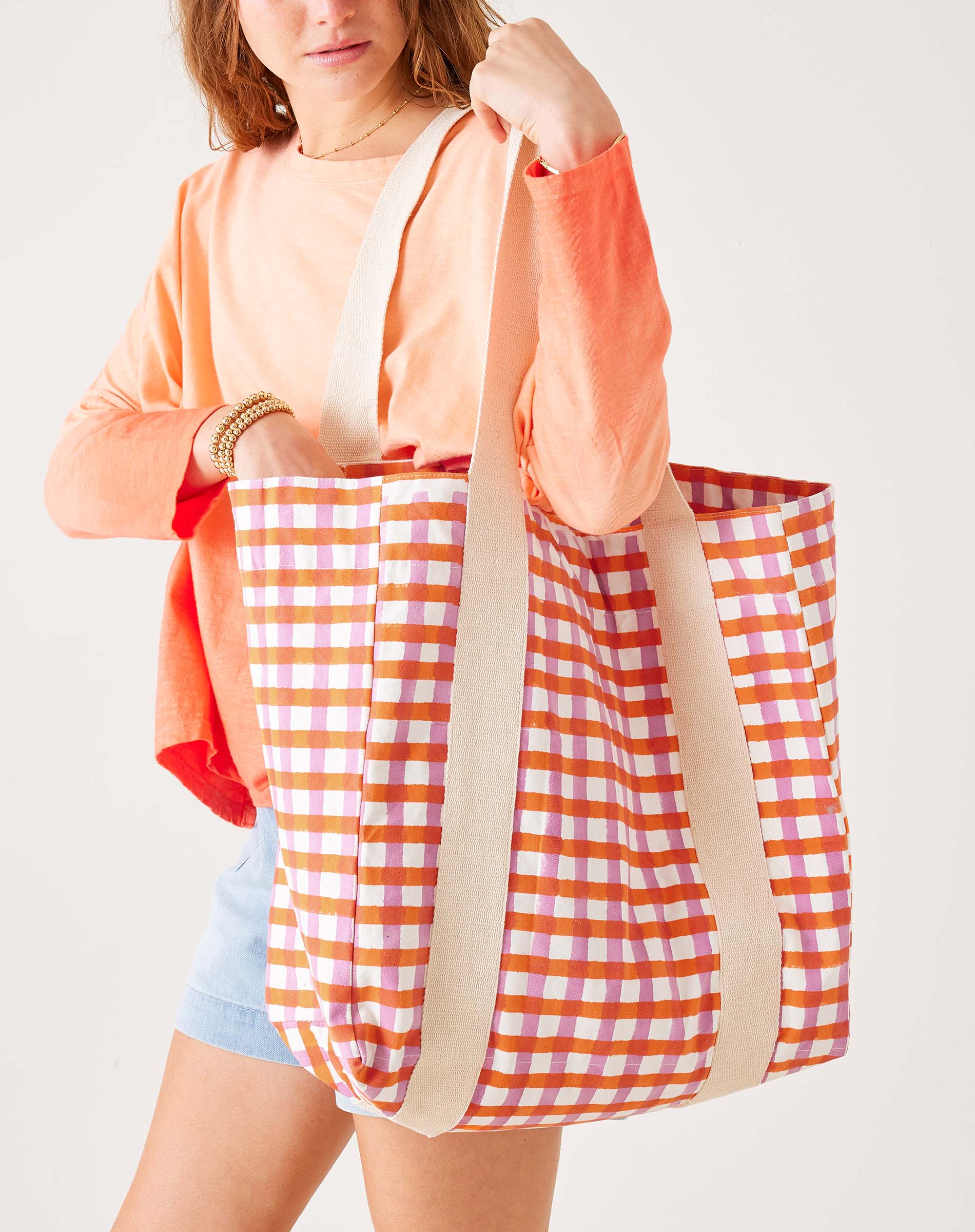 Reversible Striped Beach Bag