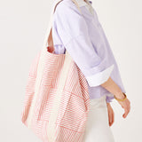 Reversible Striped Beach Bag