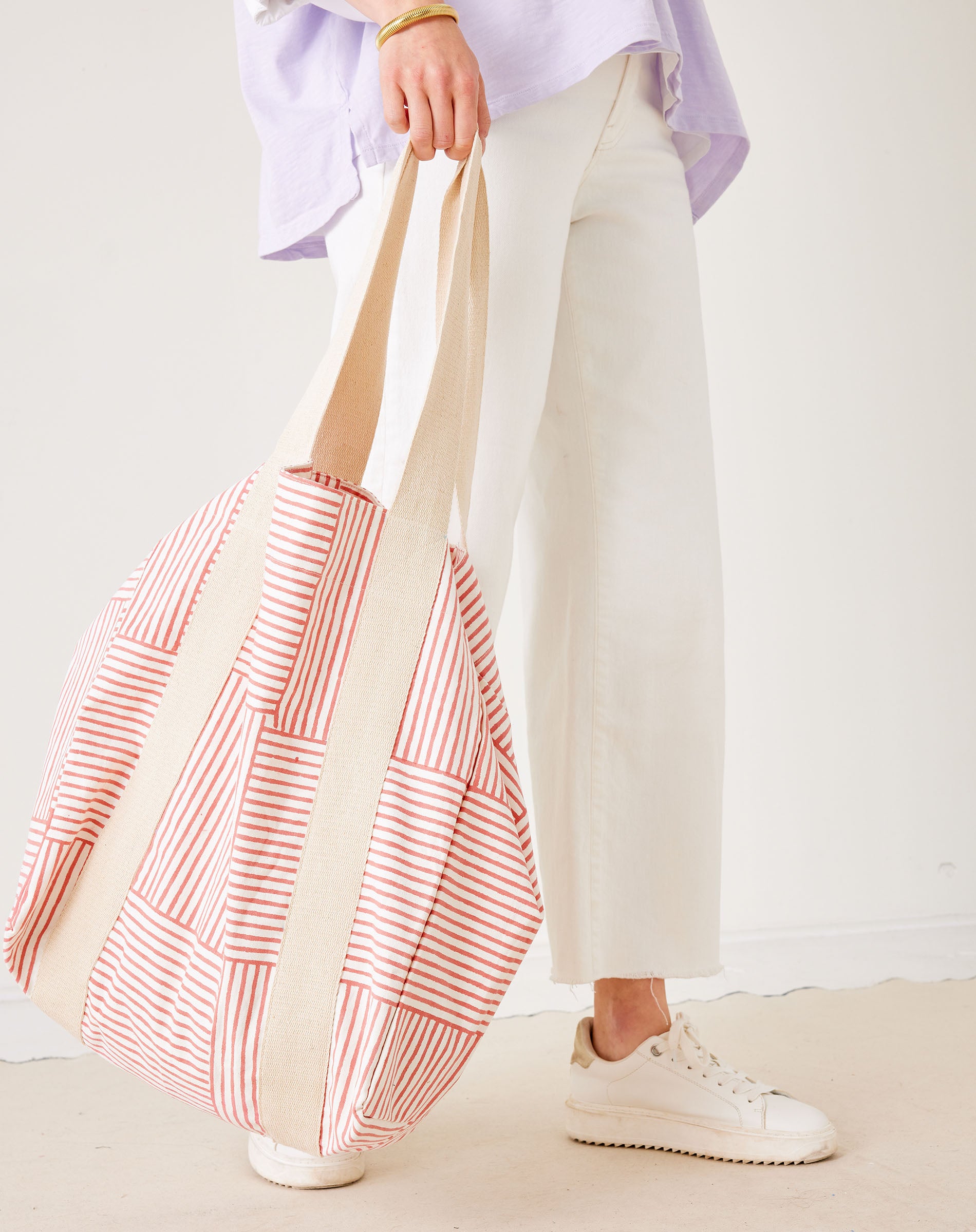 Reversible Striped Beach Bag