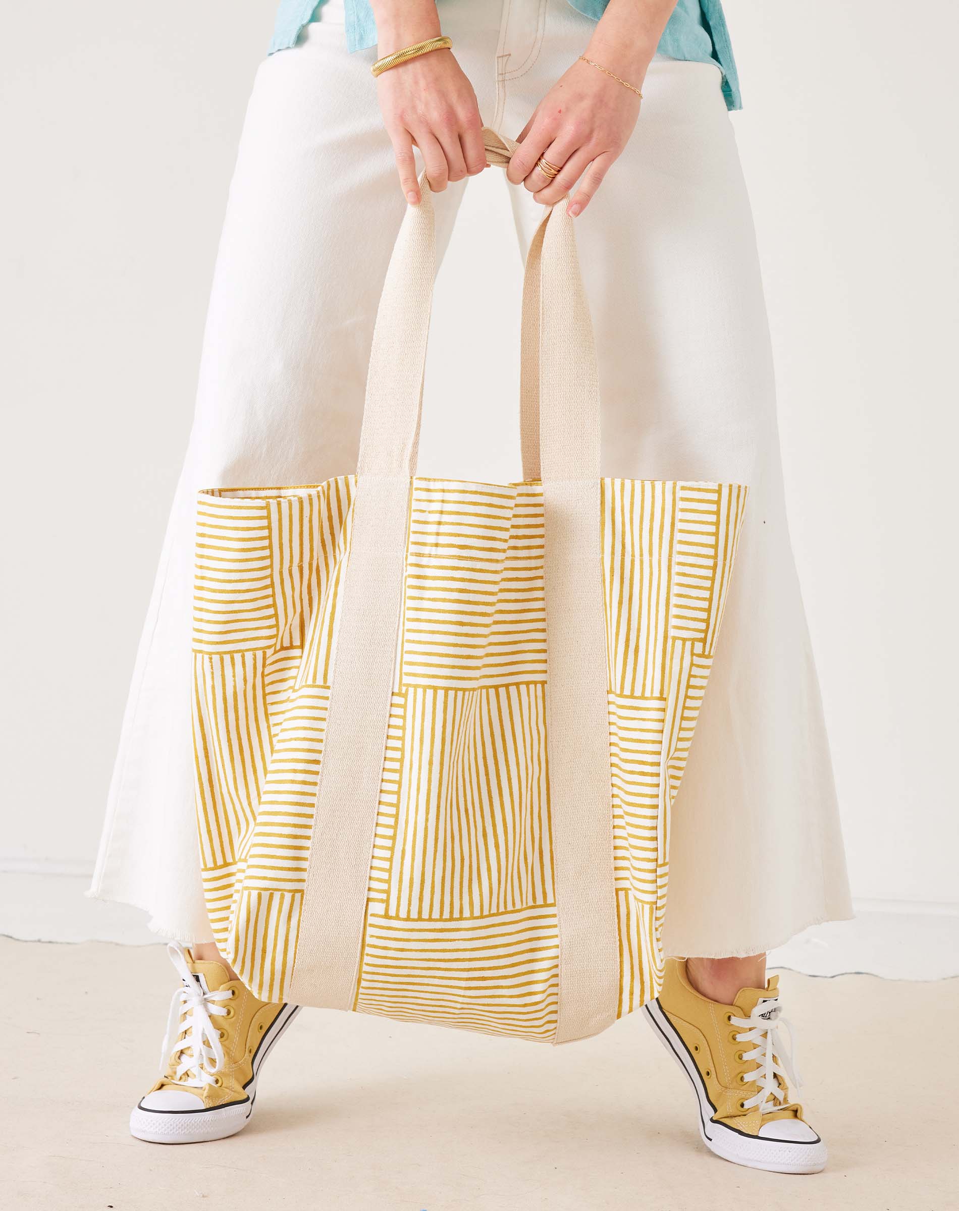 Reversible Striped Beach Bag