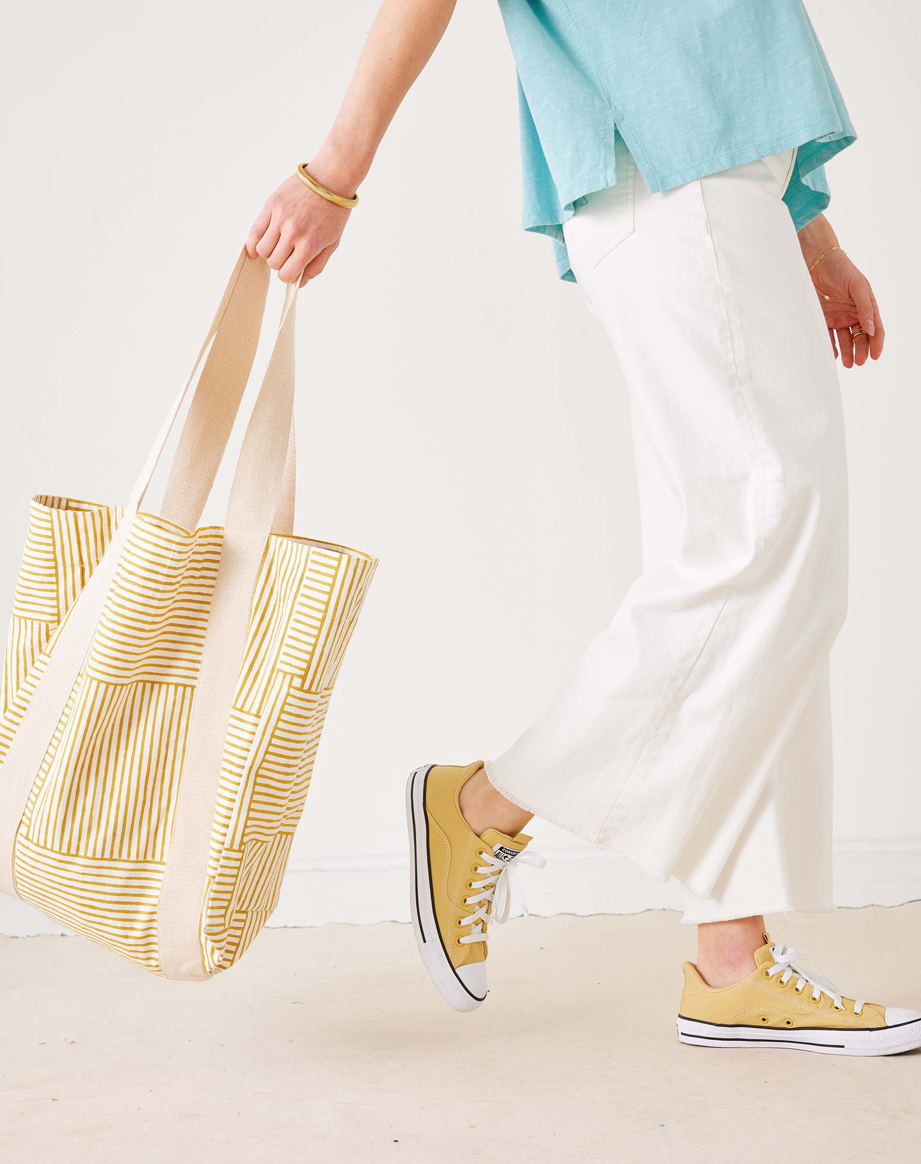 Reversible Striped Beach Bag