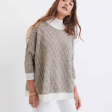 Women's Neutral Cable Knit Sweater