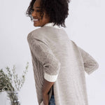 Women's Neutral Cable Knit Sweater