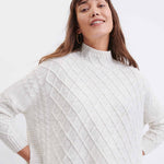 Women's Off White Cable Knit Sweater