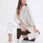 Women's Off White Cable Knit Sweater