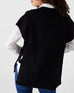 rearview of woman wearing Mersea lisbon black sweater vest