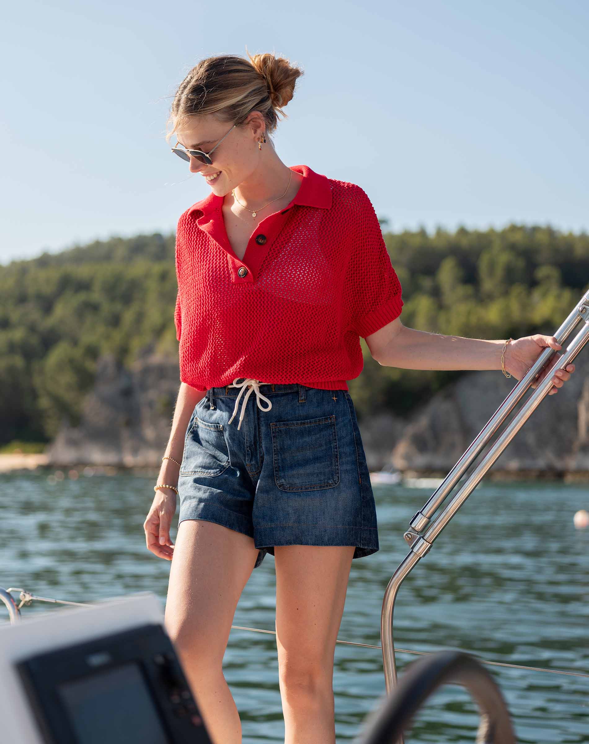 Women's Drawstring Jean Shorts
