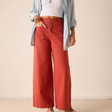 Londonberry twill wide-leg pants in persimmon.