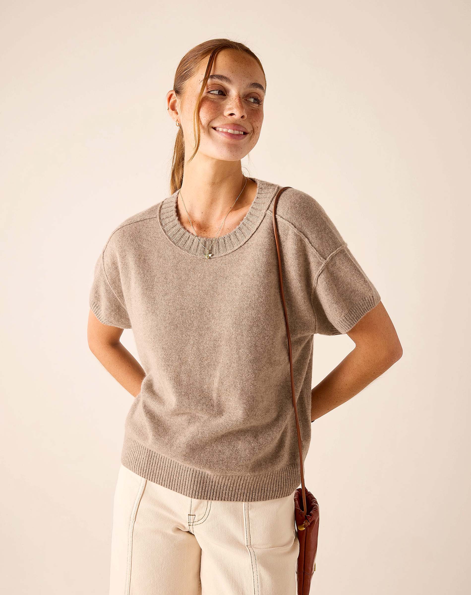 Lucca Short Sleeve Cashmere Crew