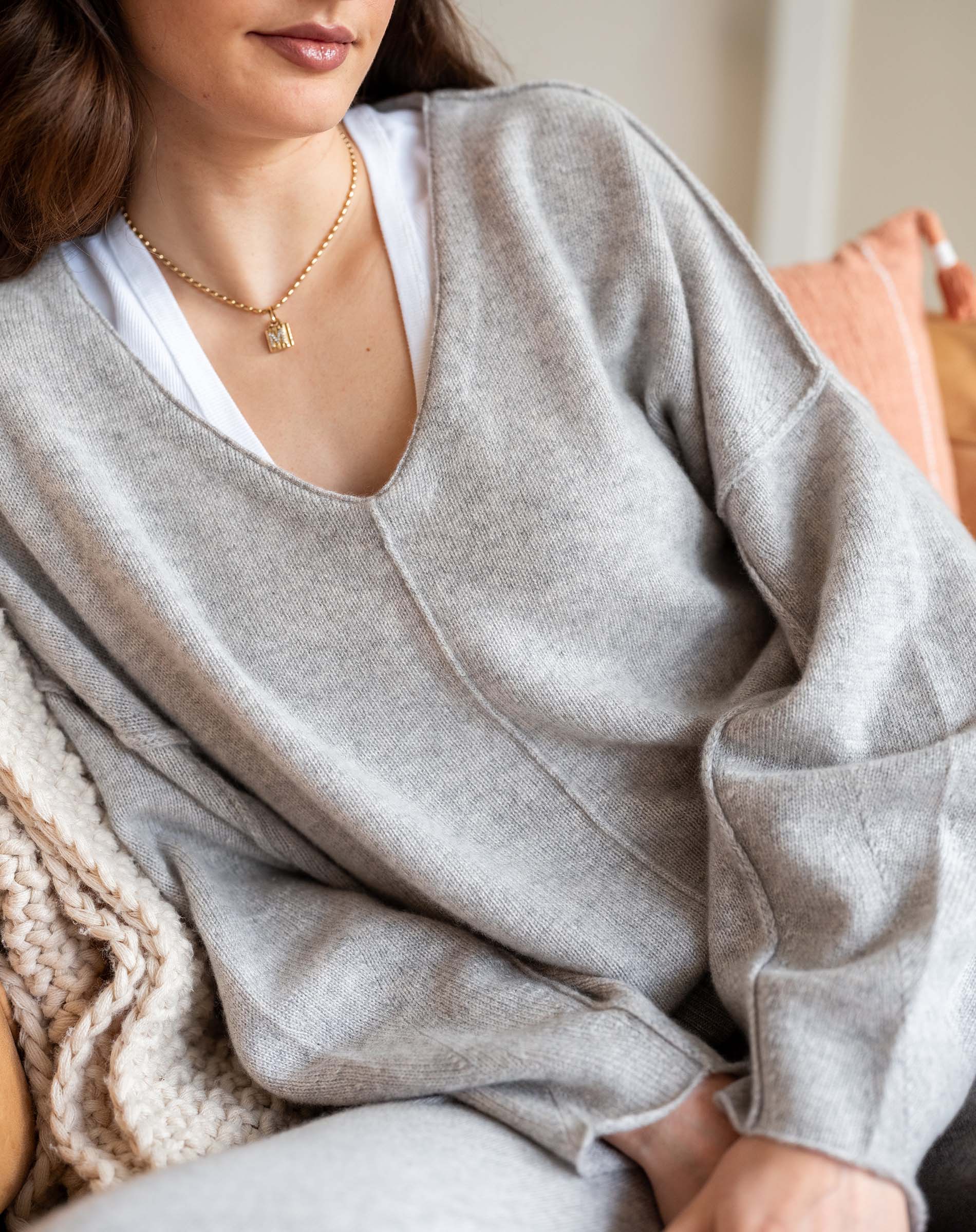 Lugano Cashmere V-Neck Sweater