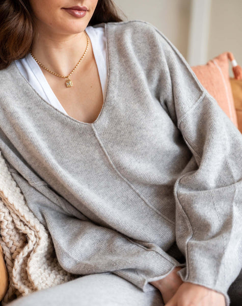 Lugano Cashmere V-Neck | Comfy Cashmere Sweater – MERSEA