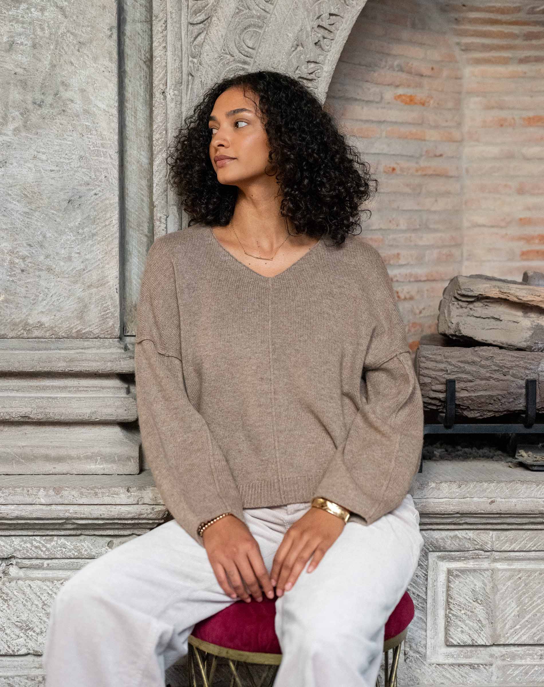 Lugano Cashmere V-Neck Sweater