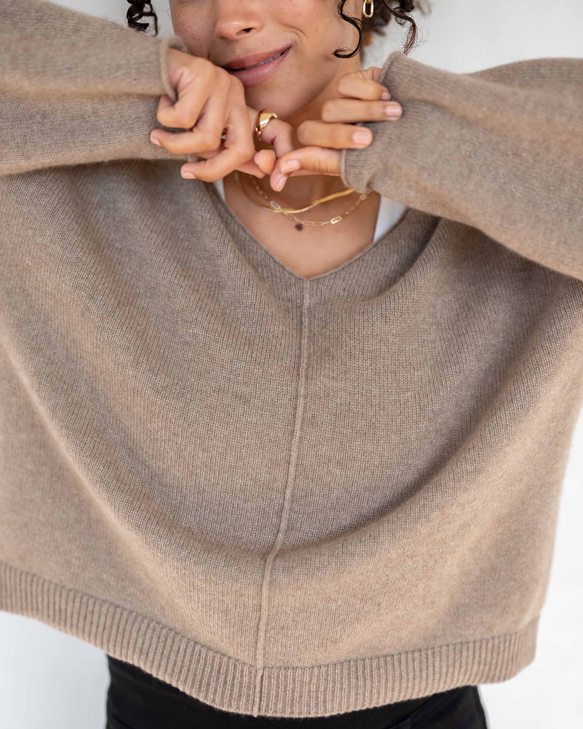 100% Cashmere V-Neck Sweater