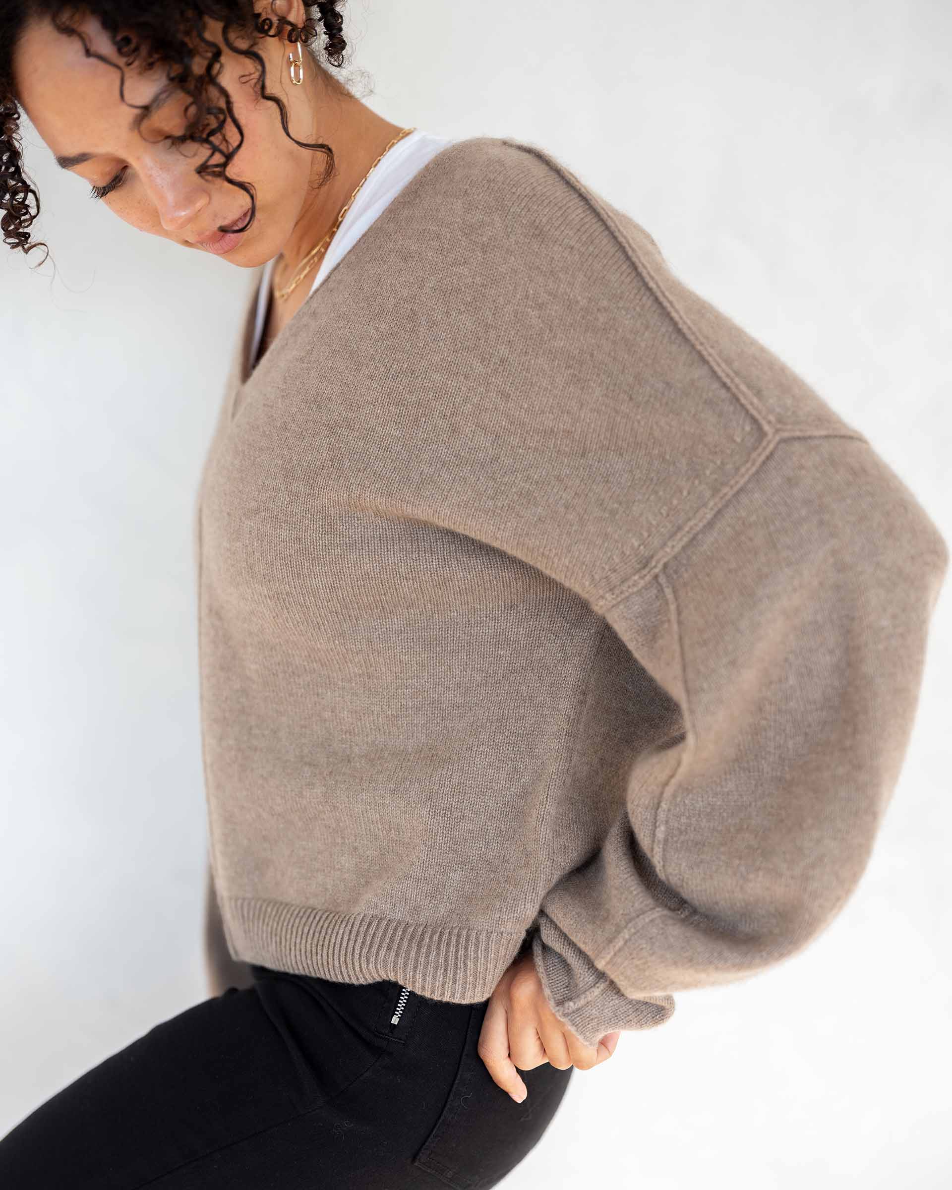 100% Cashmere V-Neck Sweater