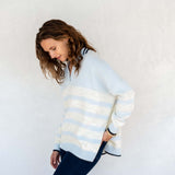 Women's Fall Oversized Polo Sweater with Side Slits