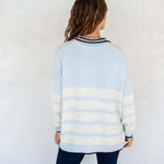 Women's Fall Oversized Polo Sweater with Side Slits