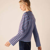 Plum and berry striped cotton jersey tee