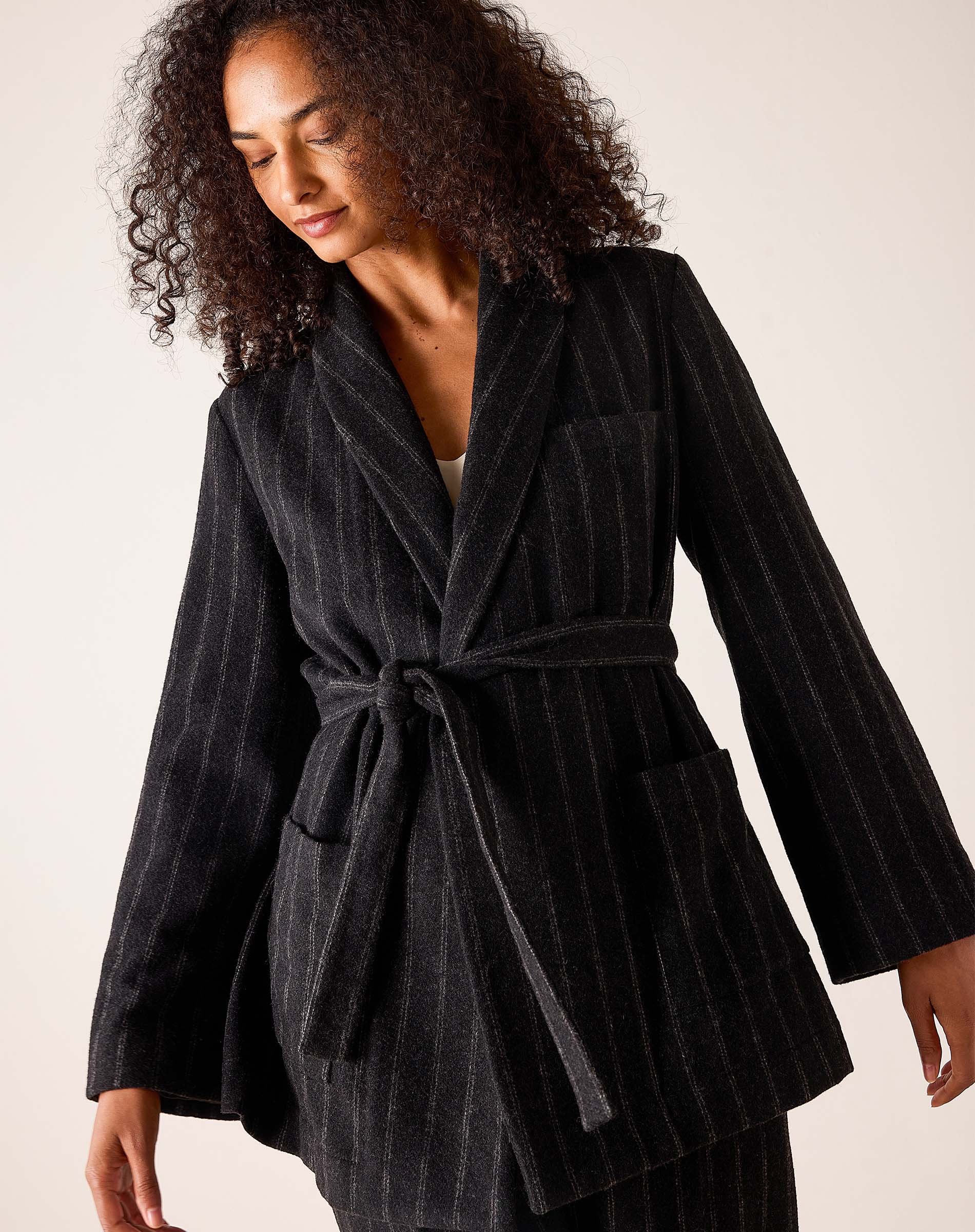 Maxime Striped Wrap Blazer