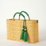 medina basket with green tassel