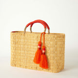 medina basket with orange tassel