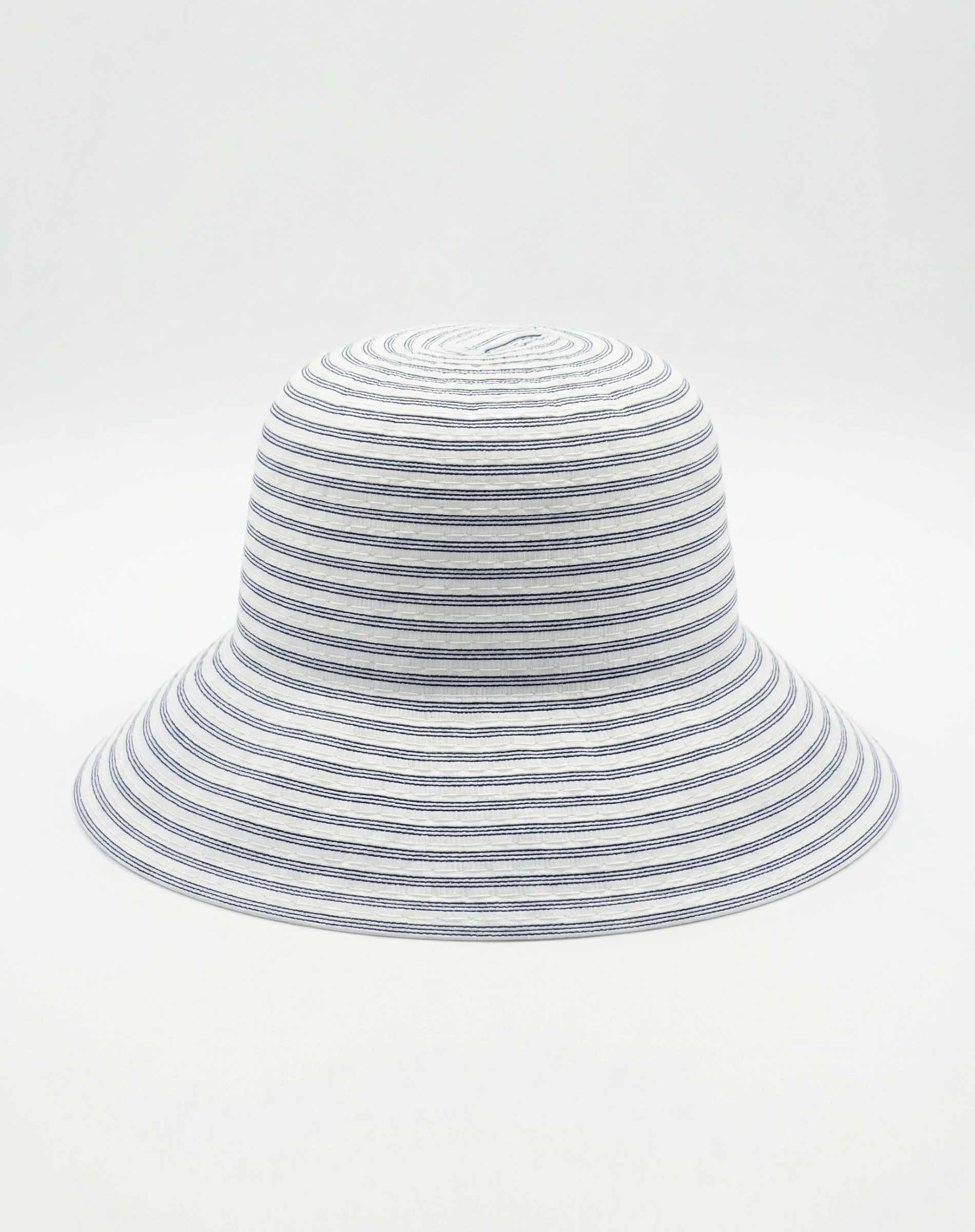 Striped bucket hat on a white background