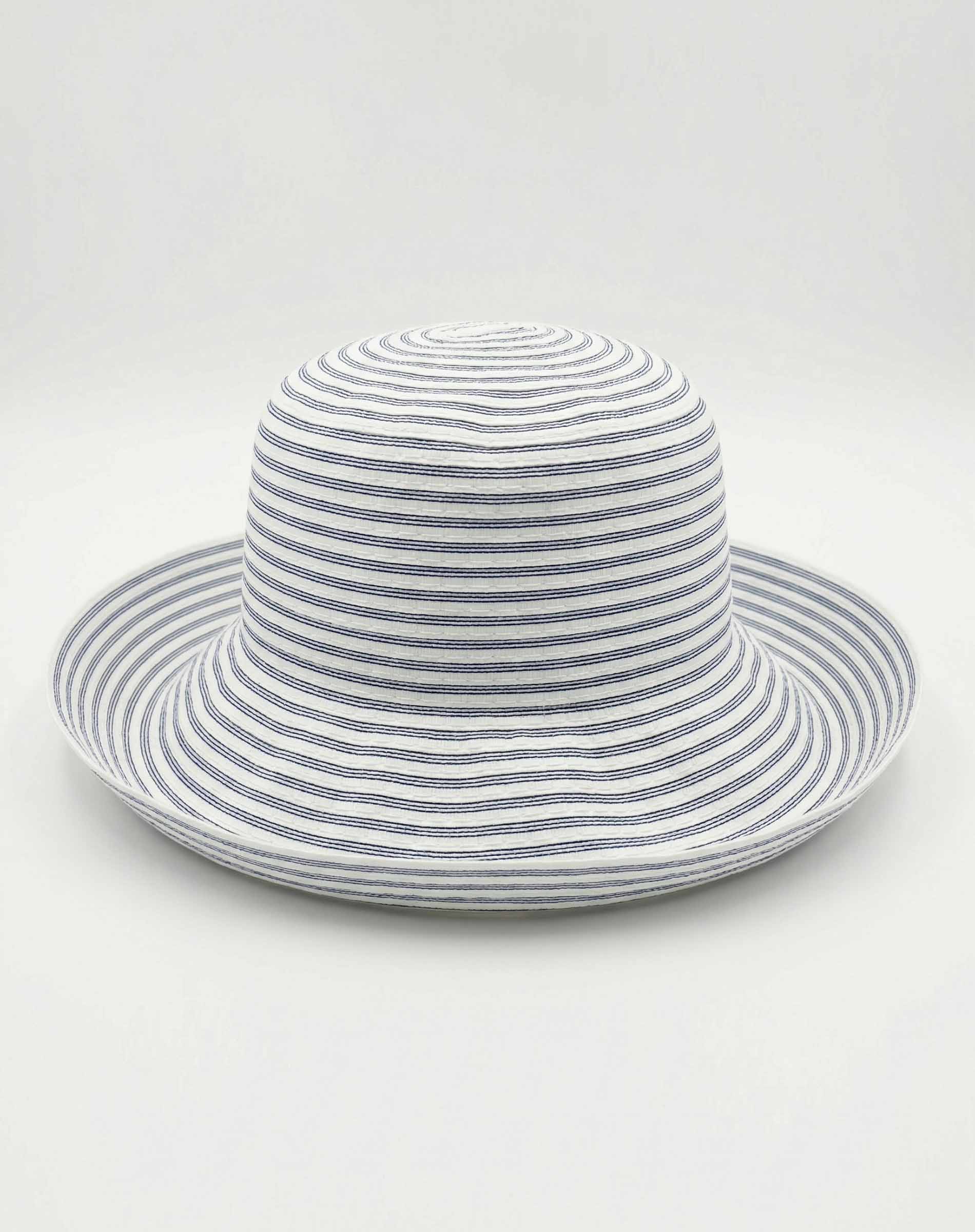 Striped sun hat on a white background