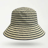 Striped bucket hat on a white background