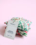 linen sachet set in peony party with tag