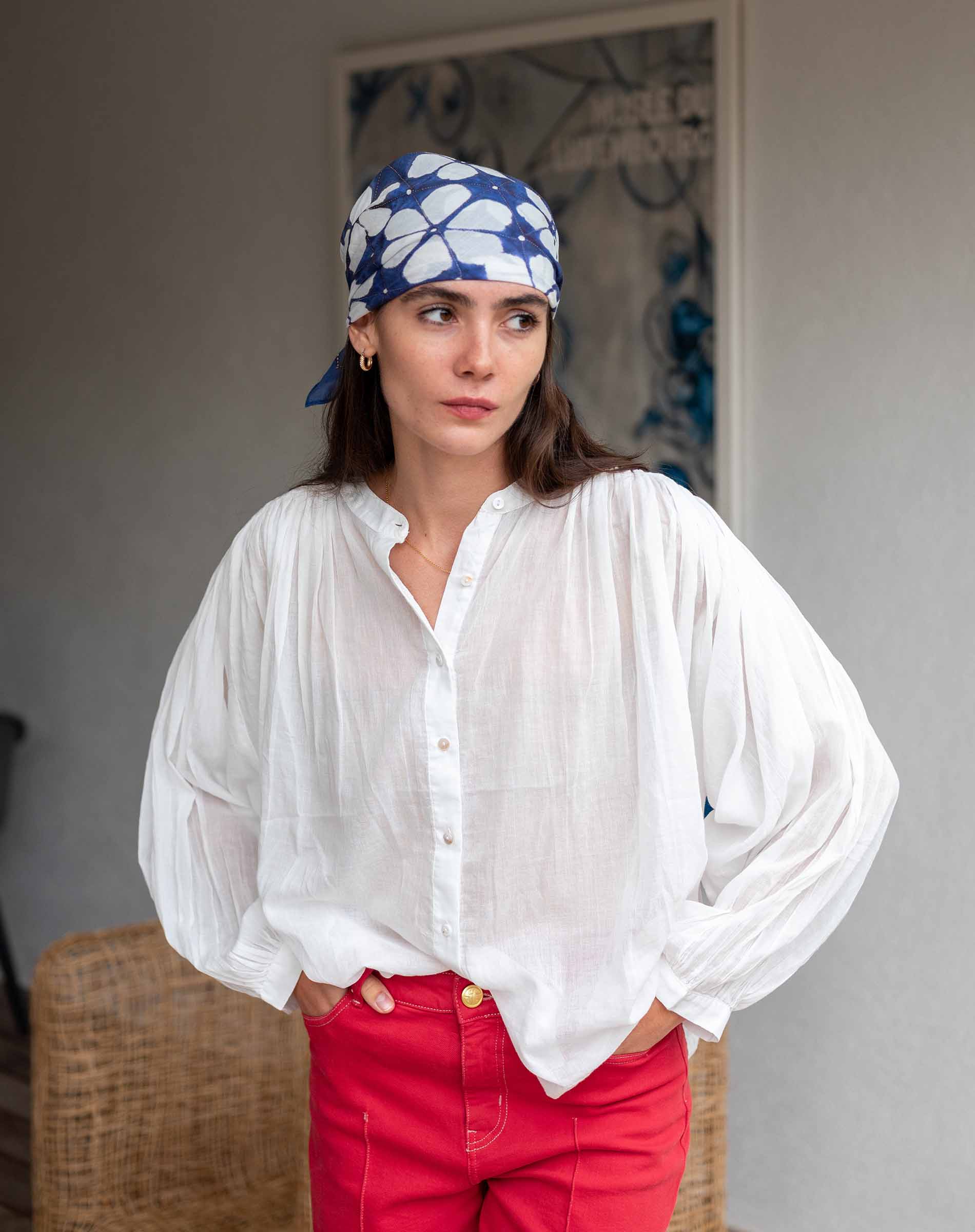 Sarah Top by Stella Forest X MERSEA | Long-Sleeve Patchwork Shirt
