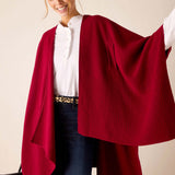 MERSEA women's travel-friendly wine-colored textured travel wrap with a draped silhouette.
