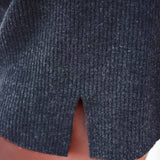 Fabric swatch showing the color and weave of knit fabric in graphite.