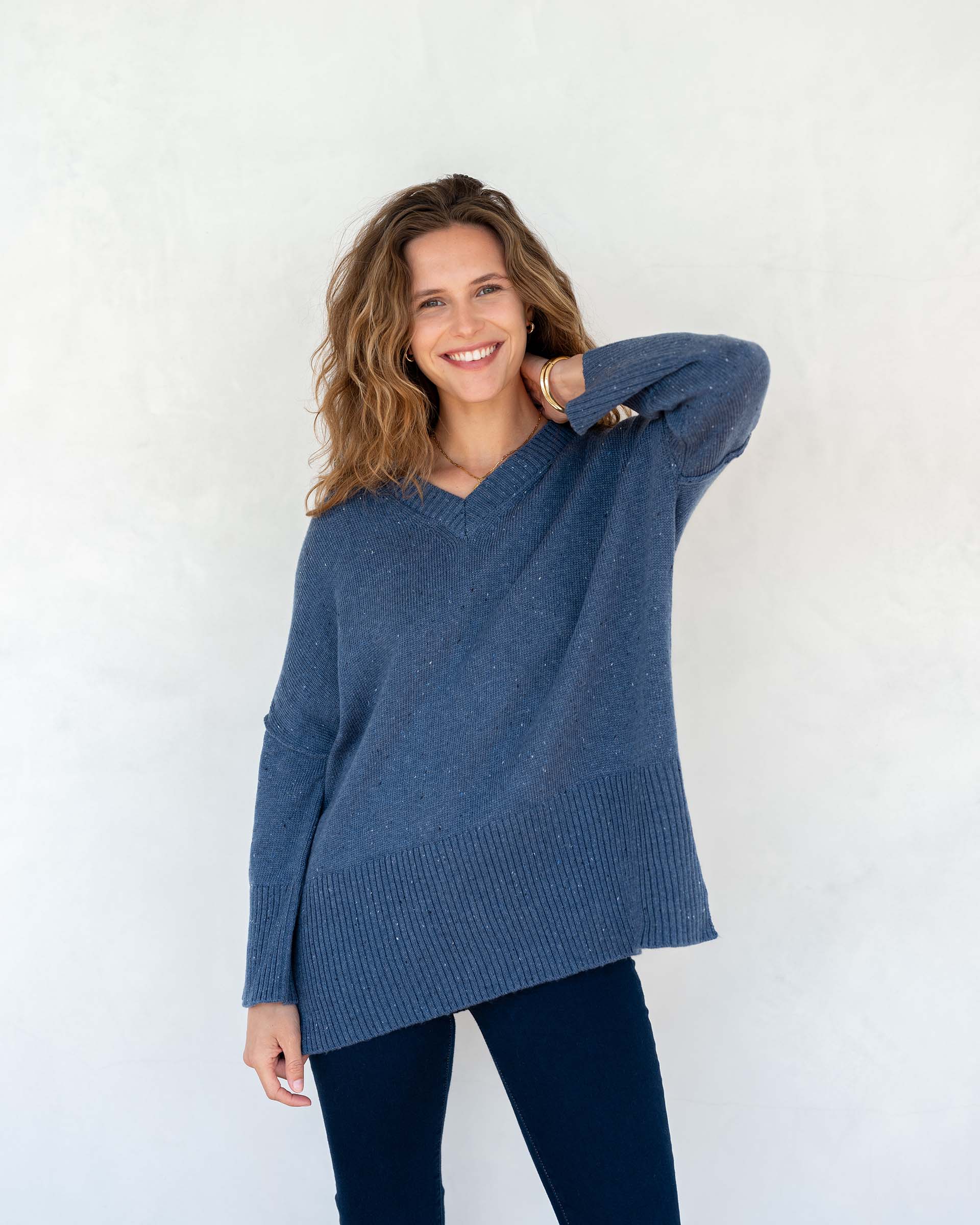 Women's Fall Oversized V-Neck Sweater