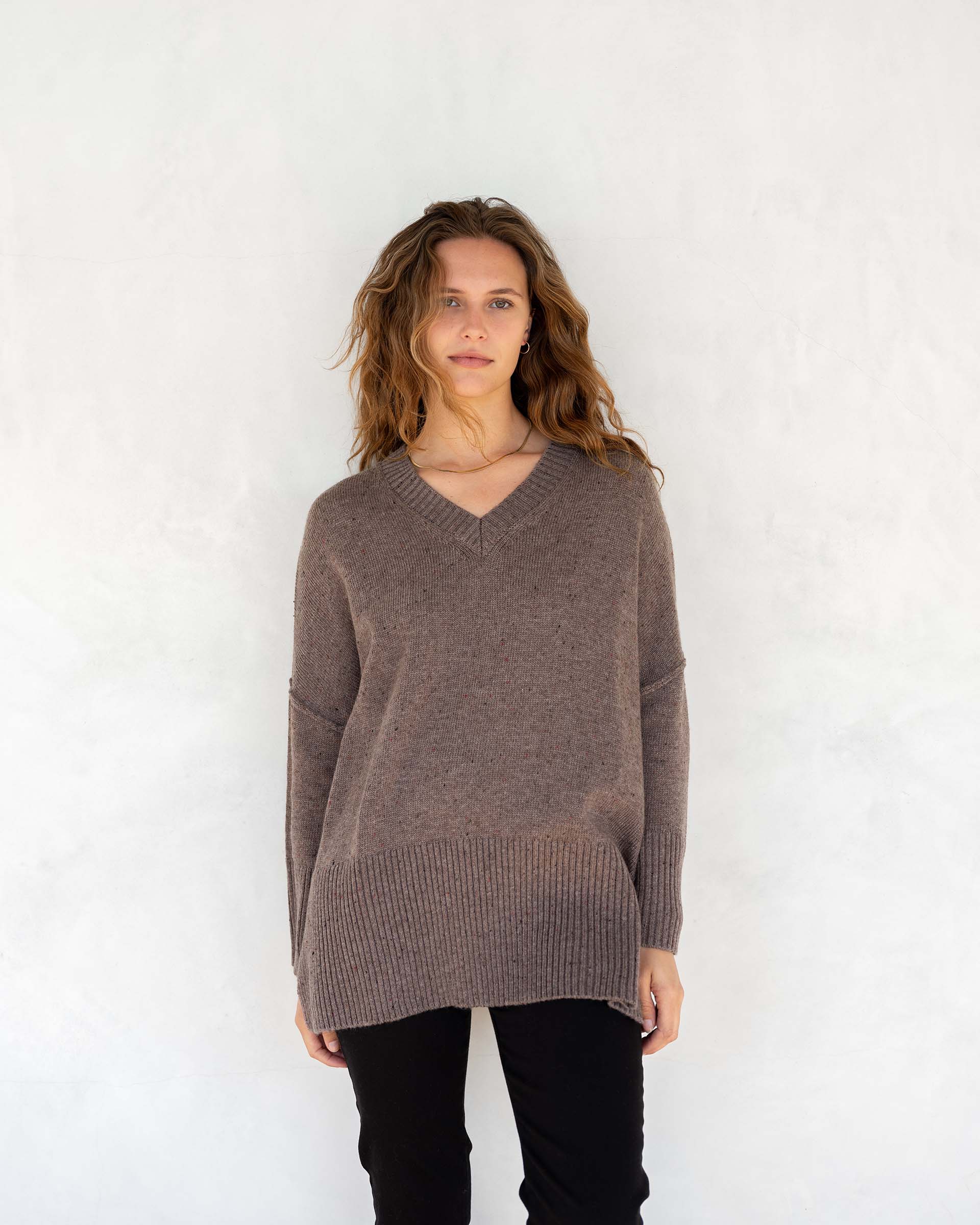 Women's Fall Oversized V-Neck Sweater