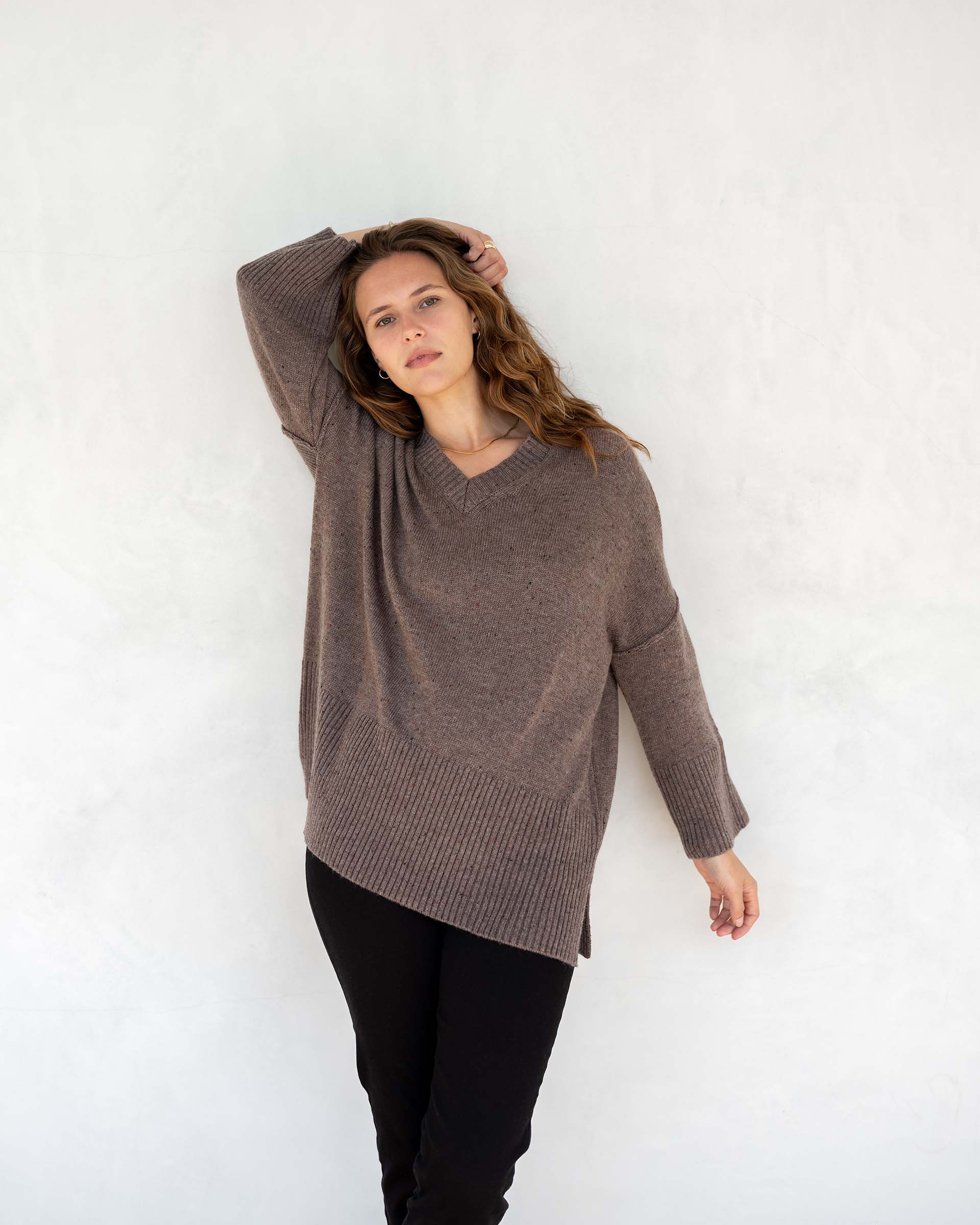 Women's Fall Oversized V-Neck Sweater