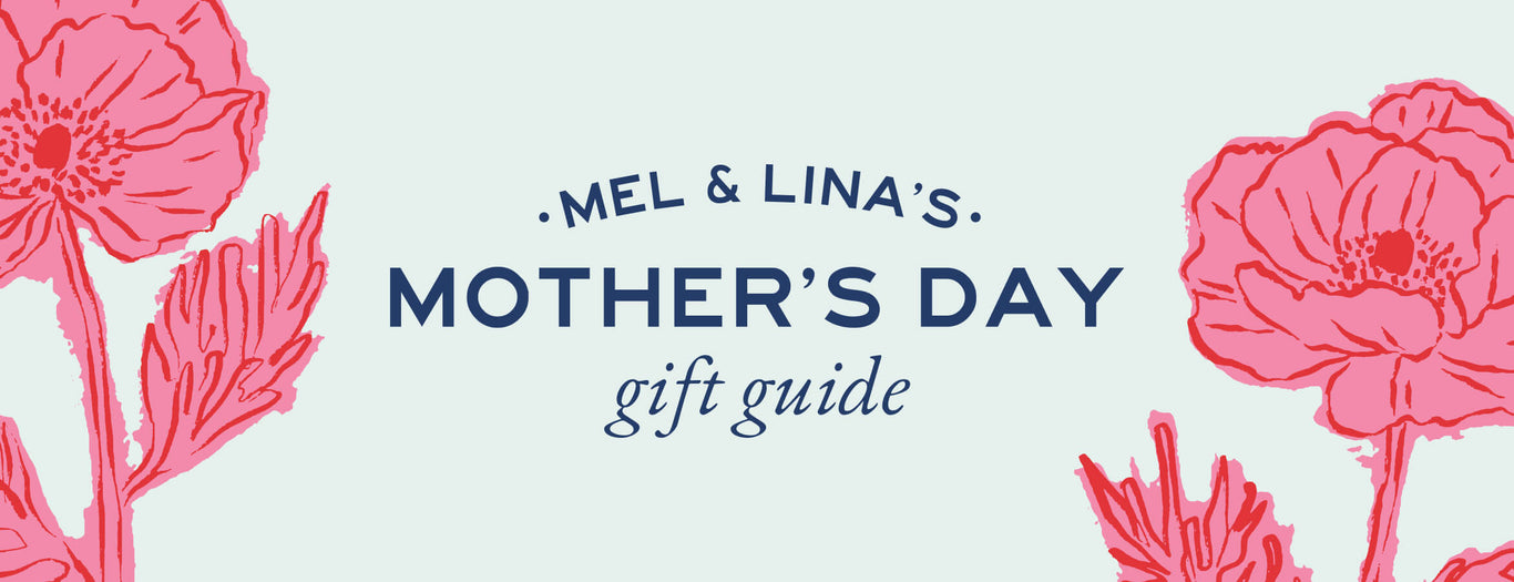Mel & Lina's mother's day gift guide - green background with pink floral print