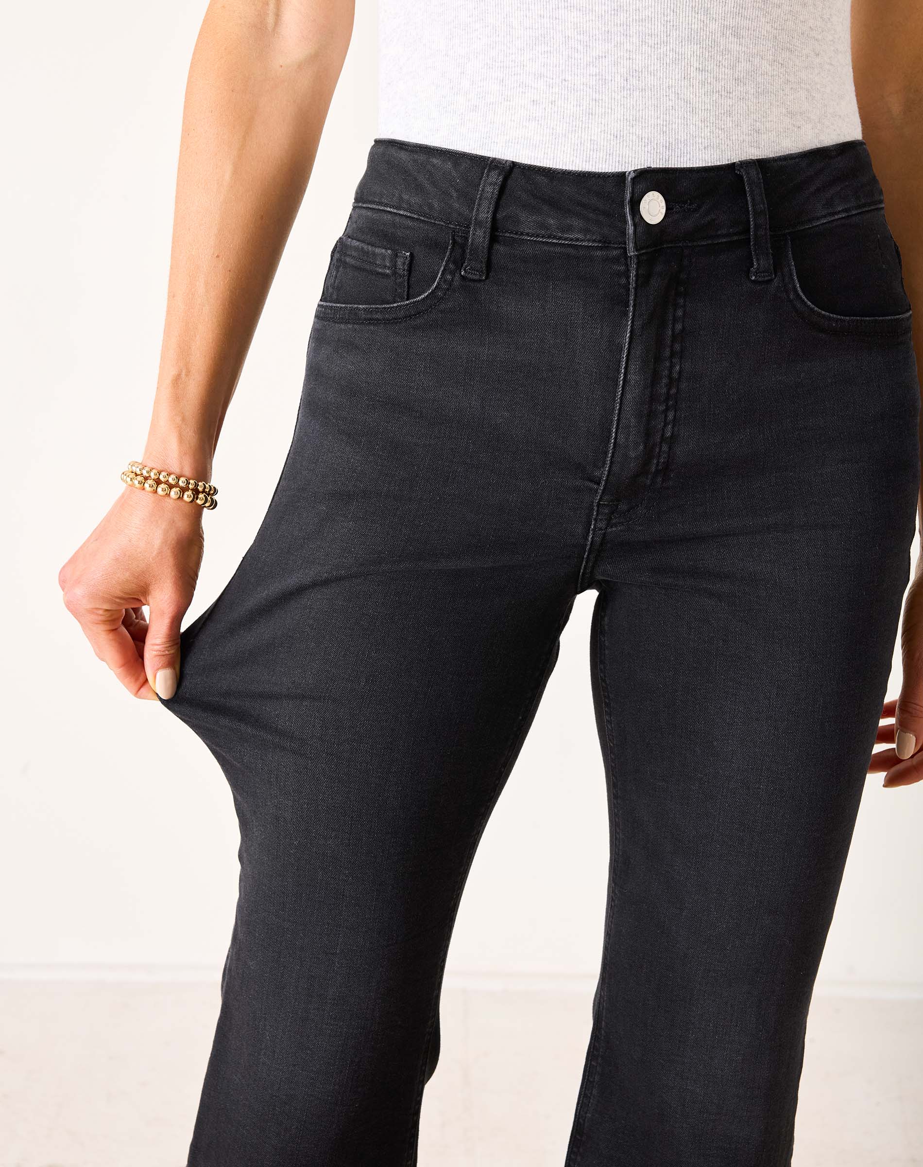 Women's Black Mini Flare Jeans