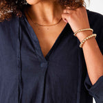 Women's Navy Linen Hoodie Tunic Coverup