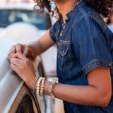 Women's Dark Blue Button Down Mini Dress