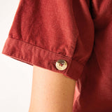 Women's Dark Orange Button Down Mini Dress
