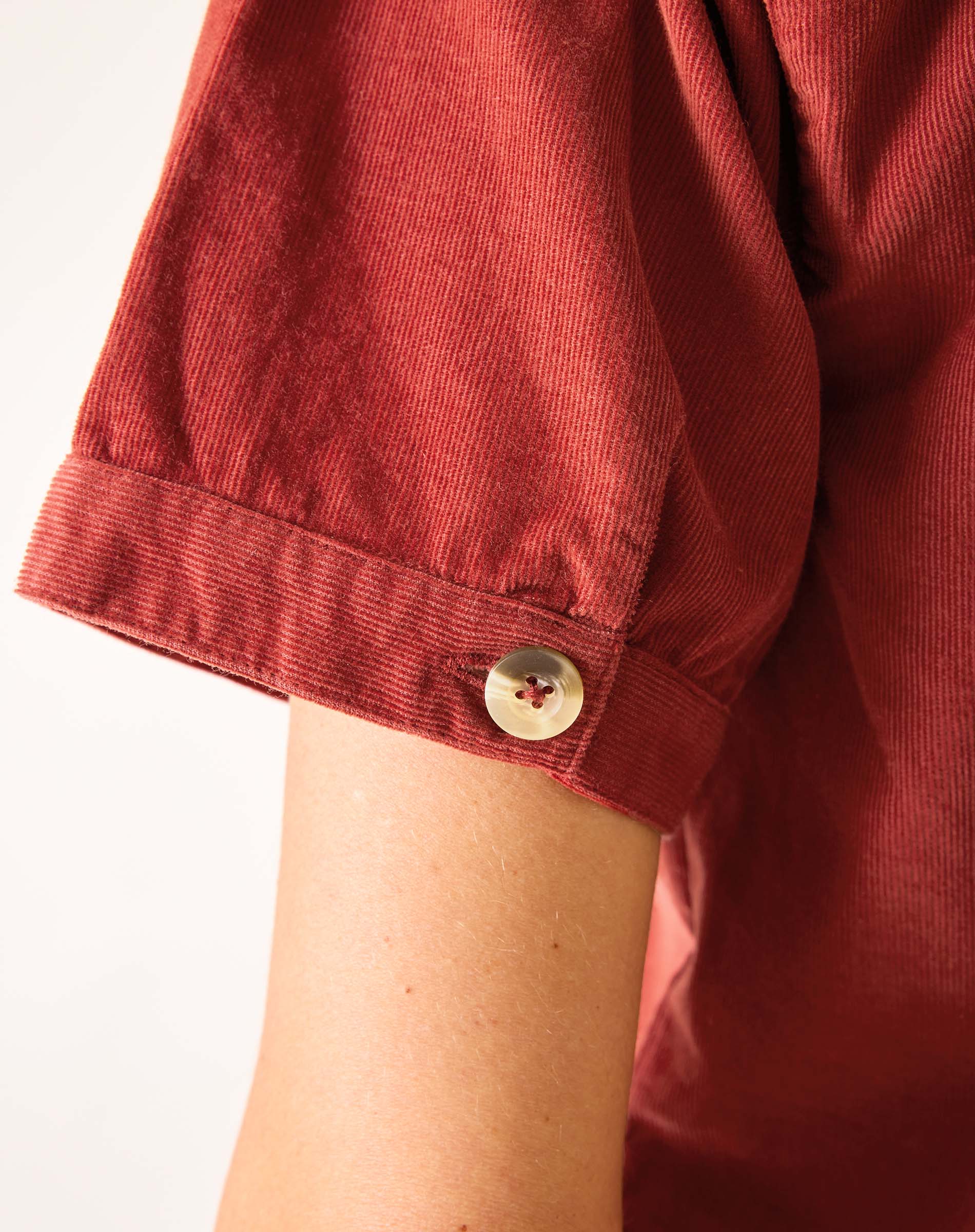 Women's Dark Orange Button Down Mini Dress