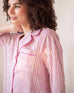 close up of woman in over the cotton moon nightshirt showing pocket detail
