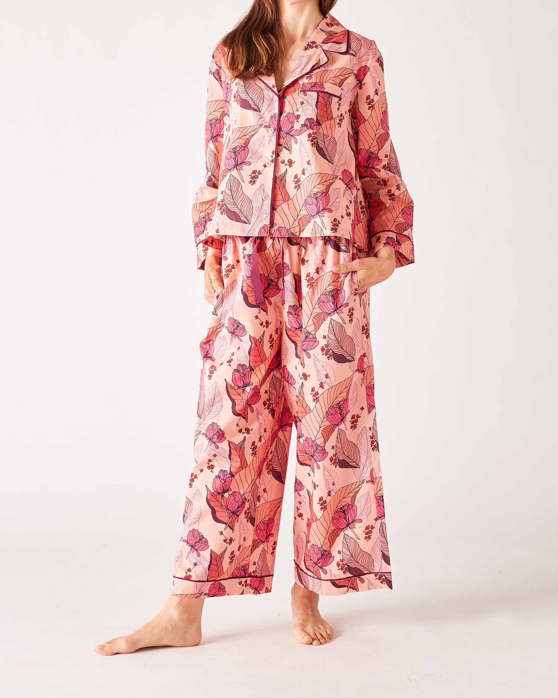 Over The Cotton Moon Pajama Set - Rosewood