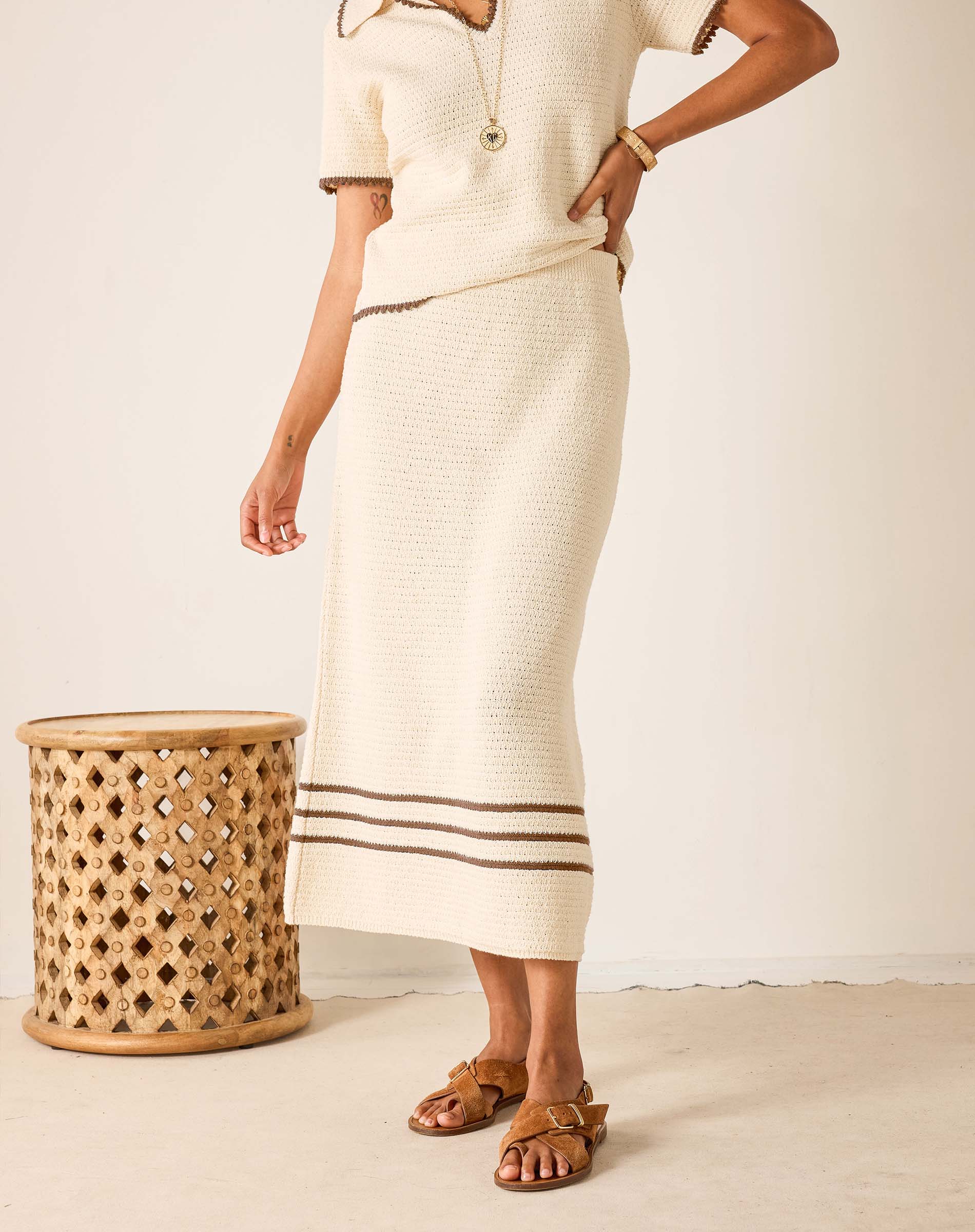 Paley Crochet Midi Skirt by Voyageur by MERSEA | Crochet Travel Skirt