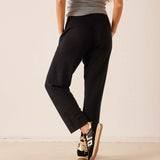Black tapered cashmere knit pants.