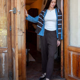 Truffle colored cashmere tapered pant with a smooth finish.