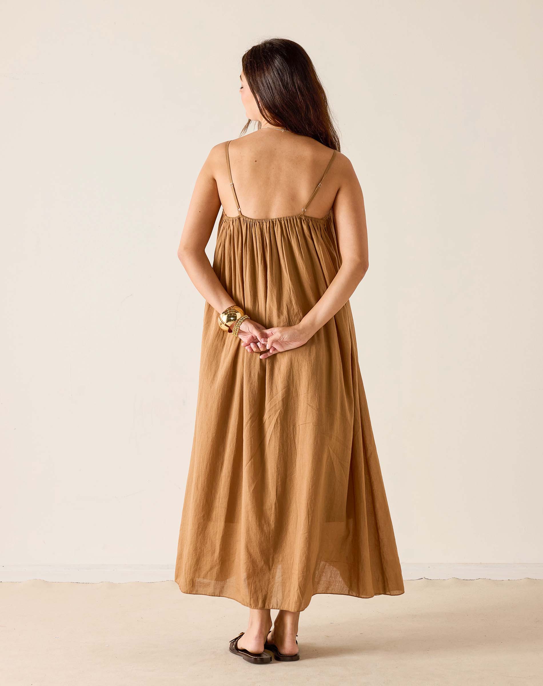 Mersea Women's Patio Silk Dress in Cafe