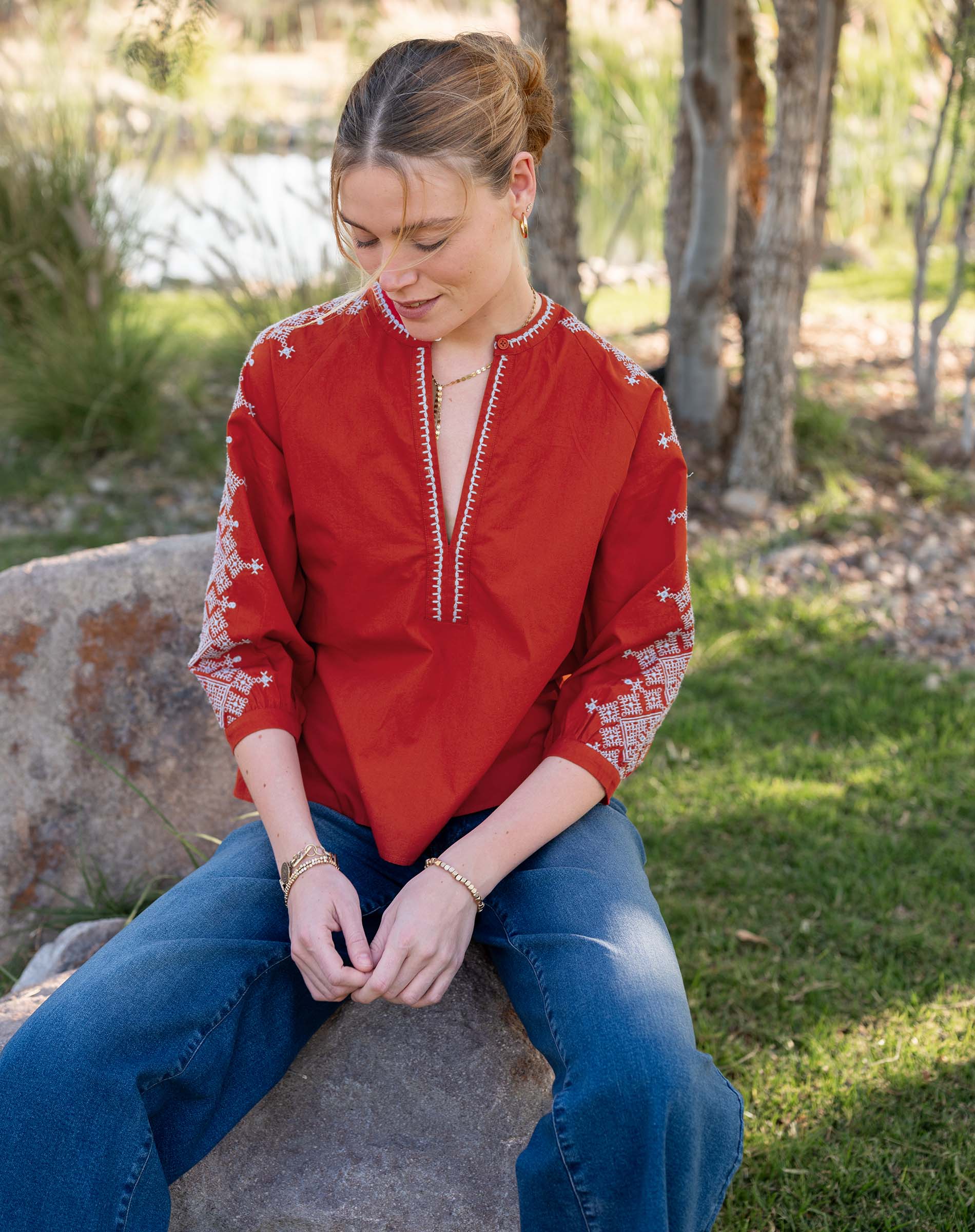 Pego Embroidered Top